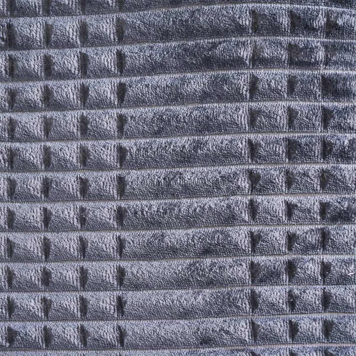 Plaid En Velours Côtelé Sherpa Gris 125 X 150 Cm – Image 2