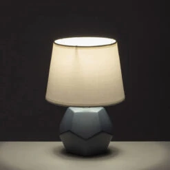 Lampe En Céramique 26 Cm - Modèle Gris