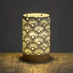 Lampe Transportable LED En Métal Et Bois 18 Cm