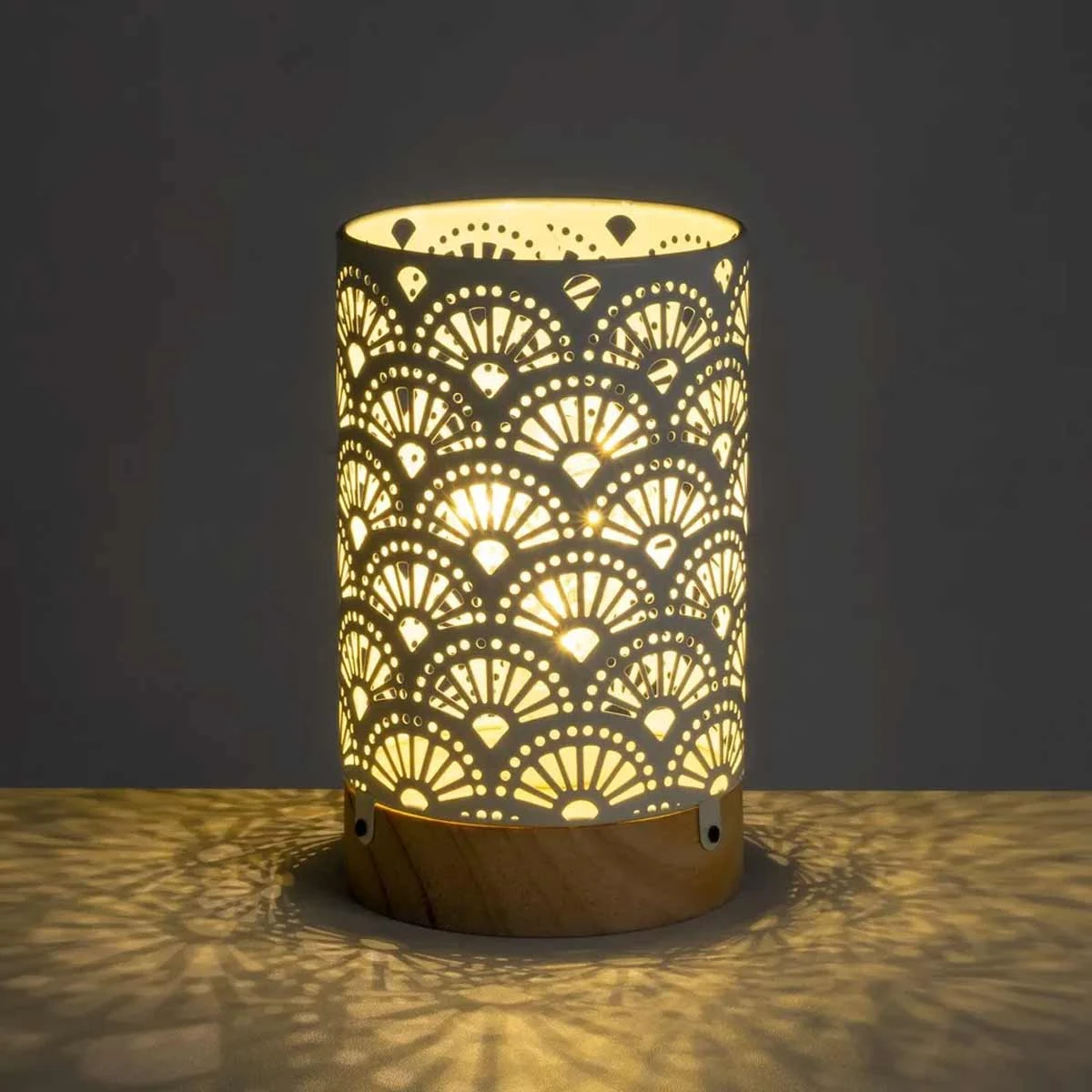 Lampe Transportable LED En Métal Et Bois 18 Cm