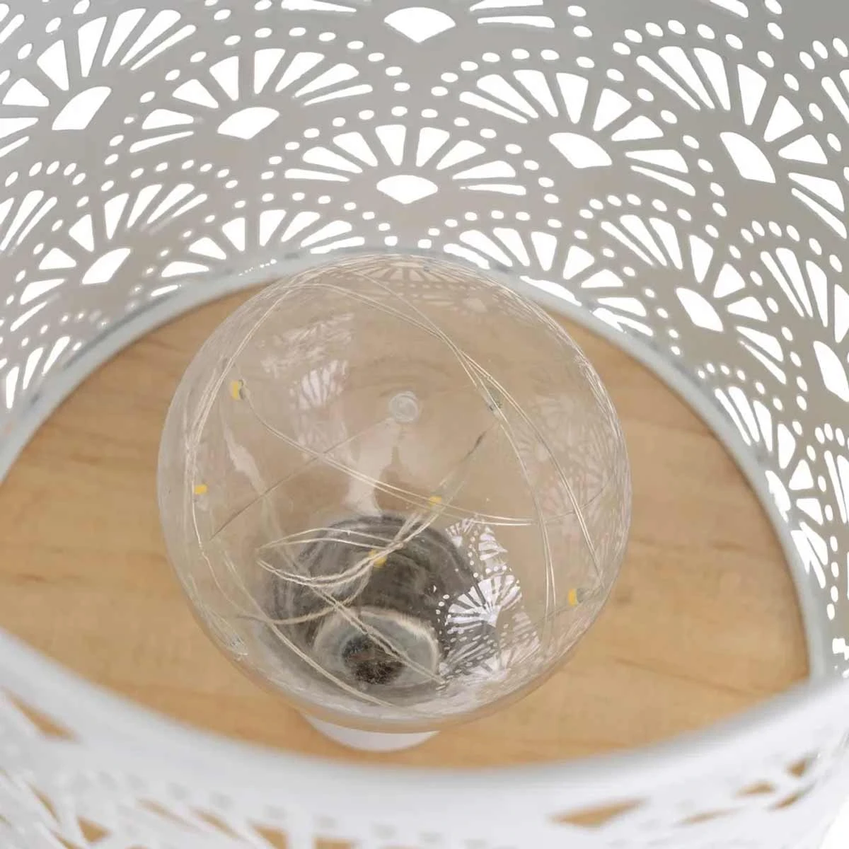 Lampe Transportable LED En Métal Et Bois 18 Cm – Image 3