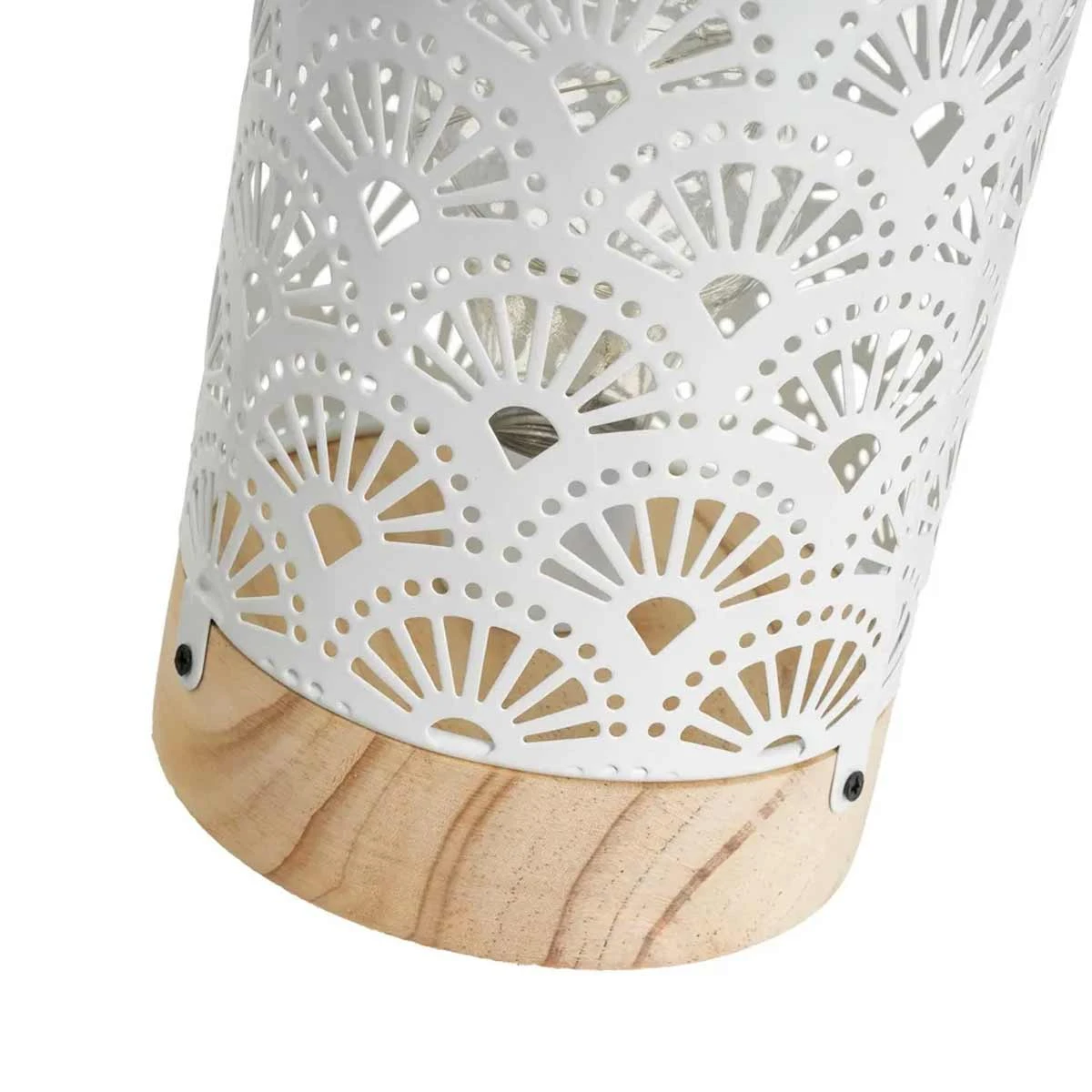 Lampe Transportable LED En Métal Et Bois 18 Cm – Image 2