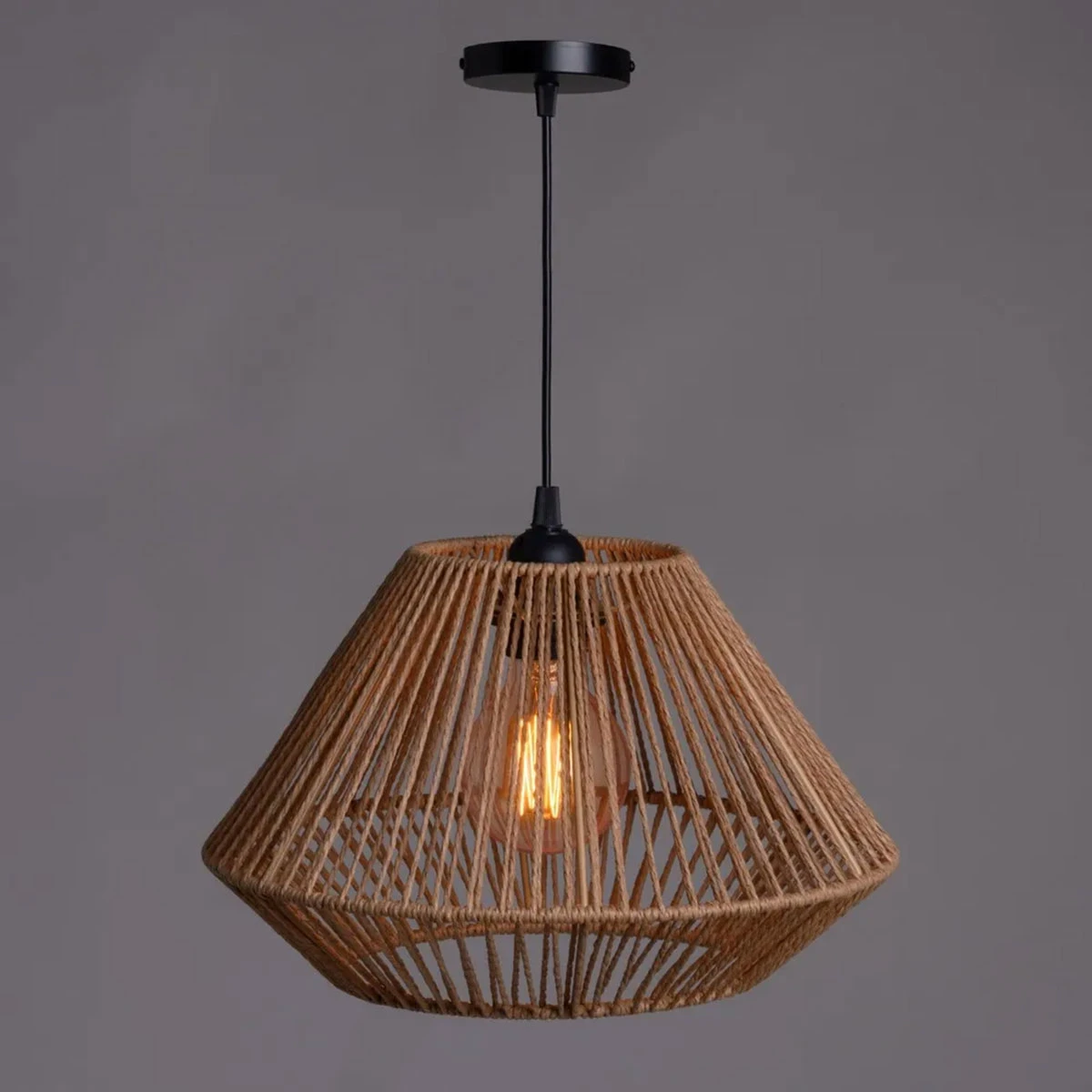 Lustre En Fibre De Papier Tressée 33 Cm