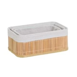 Set De 3 Paniers De Rangement En Bambou