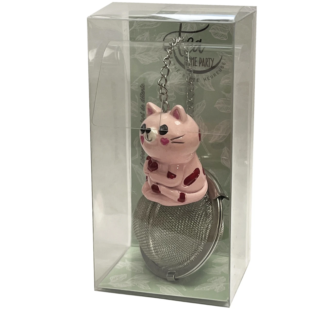 Boule à Thé Chaton Rose En Résine – Image 2