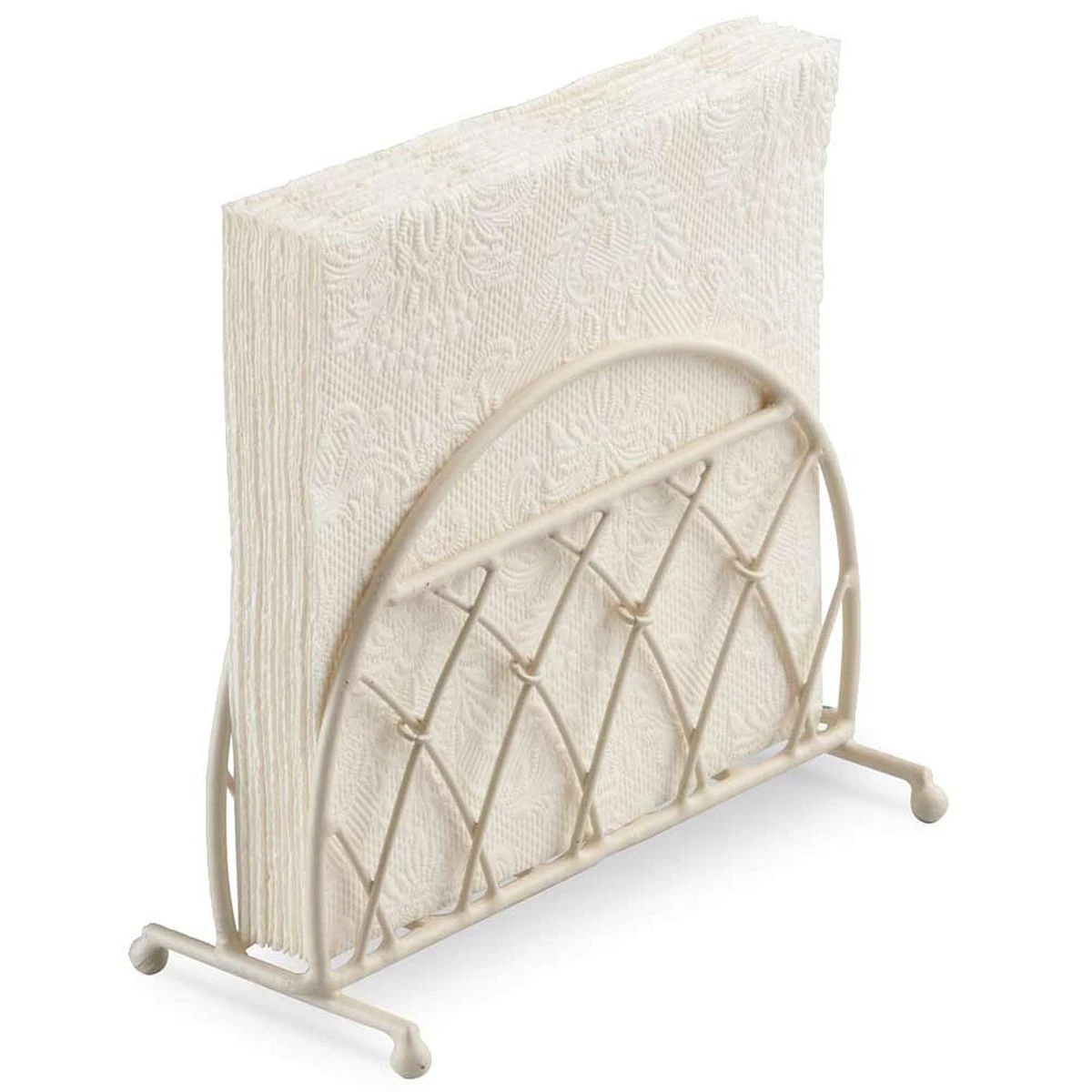 Porte Serviettes Treillis En Métal Crème – Image 2