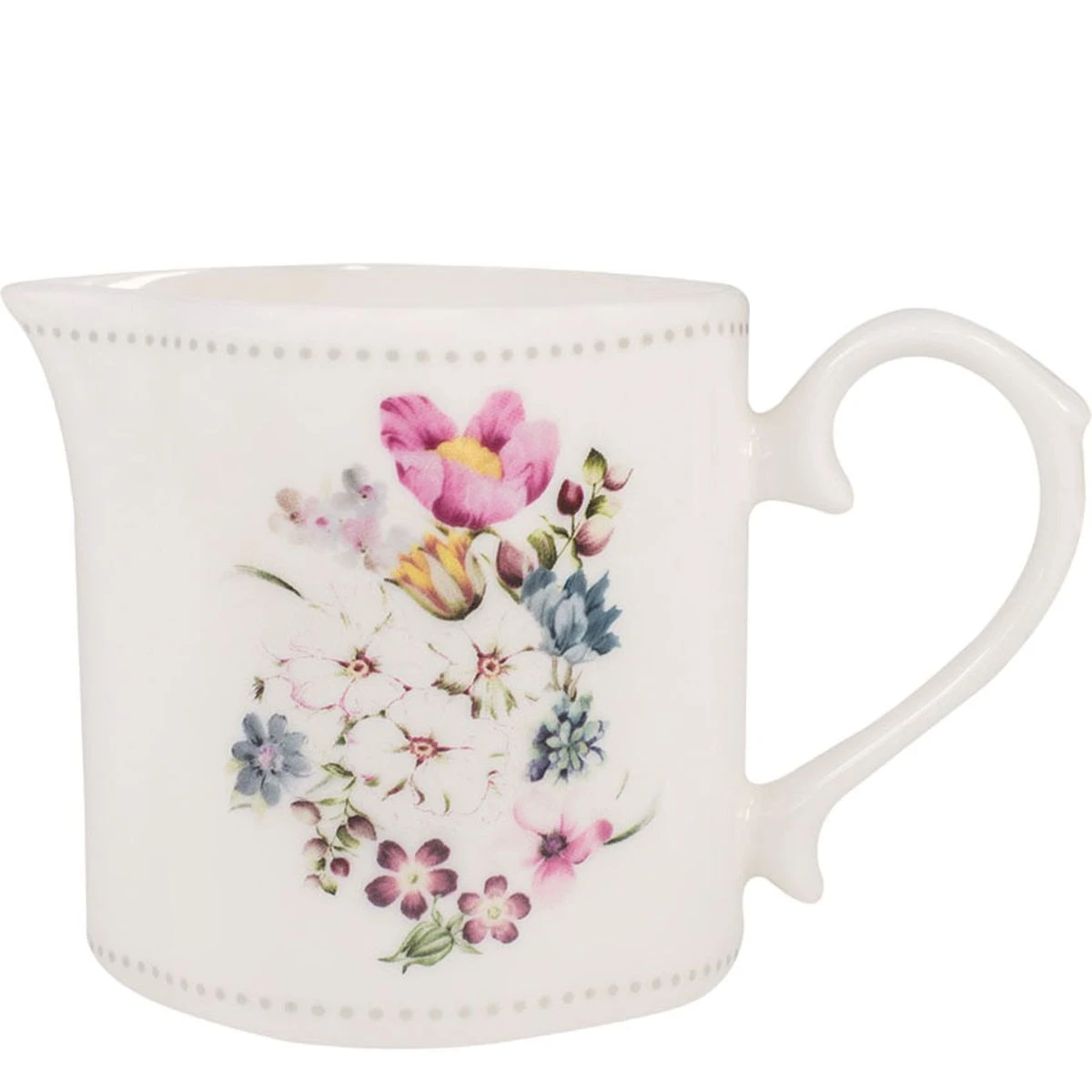 Pot à Lait Ou Crémier En Porcelaine Fine Motif Floral