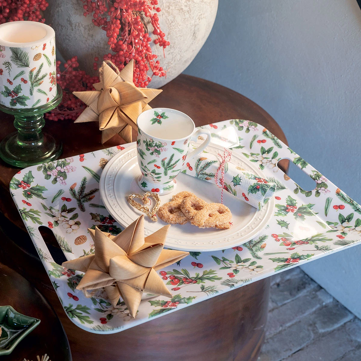 Grand Plateau En Mélamine - Verdure D'hiver – Image 2