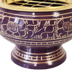 Brûle Encens à Charbon En Laiton - Pourpre