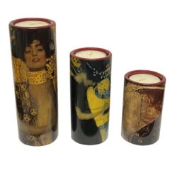 Set De 3 Bougeoirs Klimt - Judith - Danaë - Music