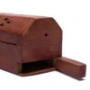 Boite Brûle Bâton Et Cône D'encens Fleurs En Bois Gravé