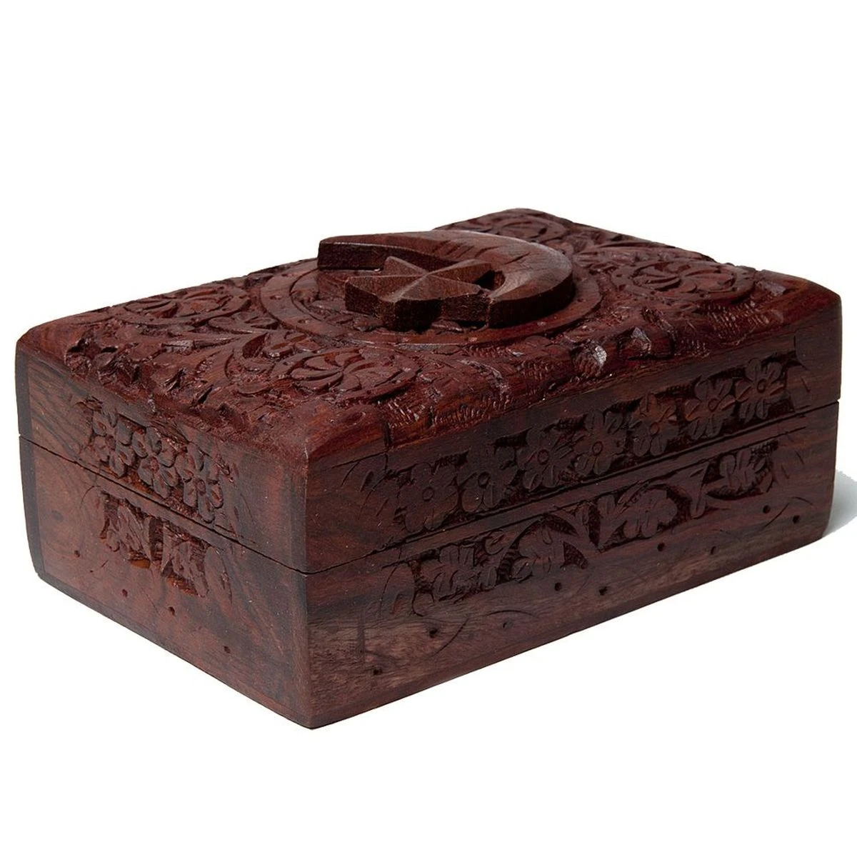 Boite Pour Tarots Lune étoile En Bois Sculpté 15.5 Cm – Image 4