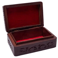 Boite Pour Tarots Lune étoile En Bois Sculpté 15.5 Cm