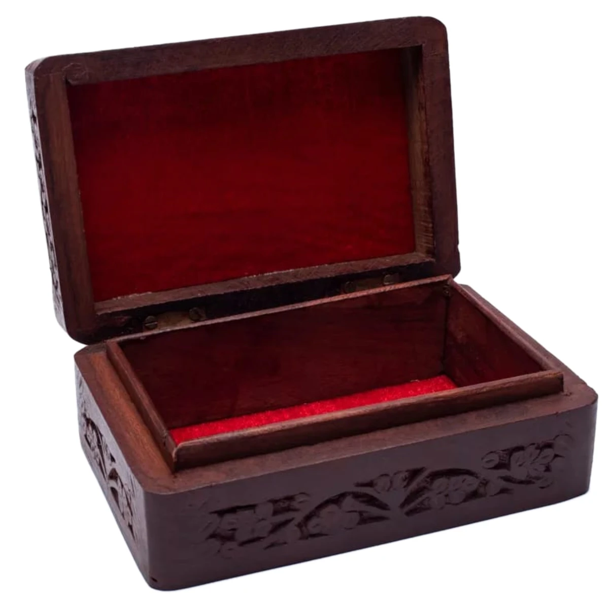 Boite Pour Tarots Lune étoile En Bois Sculpté 15.5 Cm