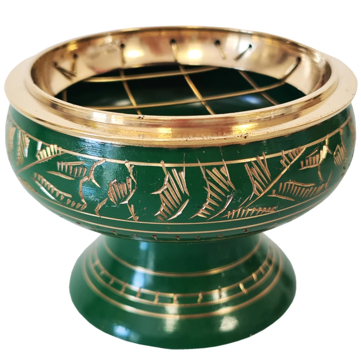 Brûle Encens à Charbon En Laiton - Vert – Image 2