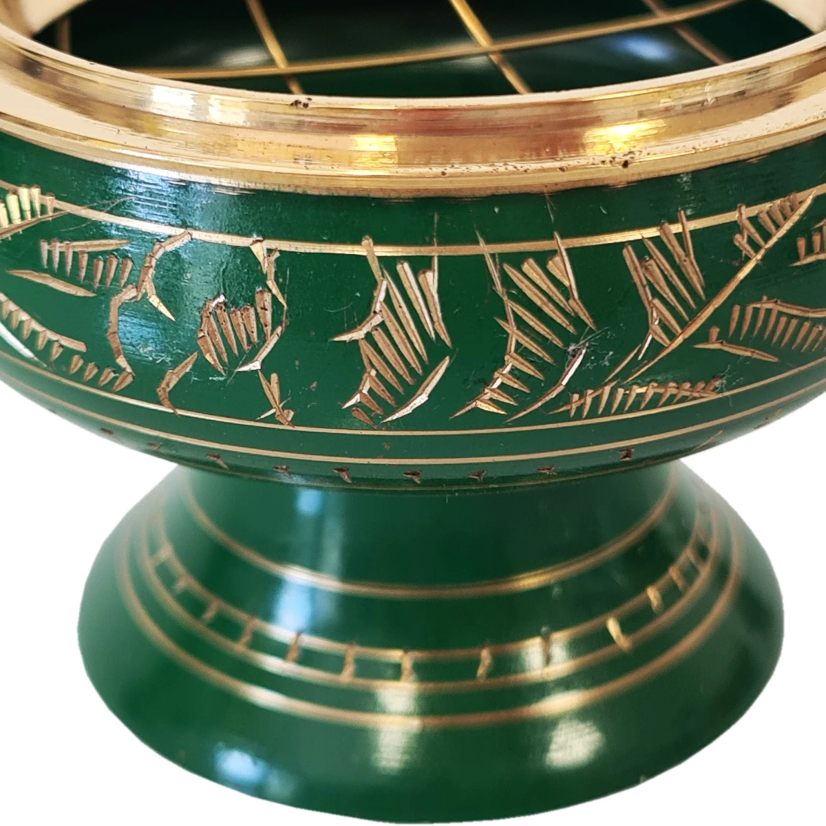Brûle Encens à Charbon En Laiton - Vert