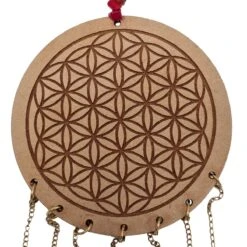 Suspension Feng Shui Fleur De La Vie En Bois 49 Cm