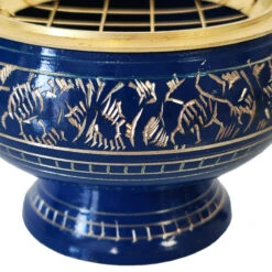 Brûle Encens à Charbon En Laiton - Bleu