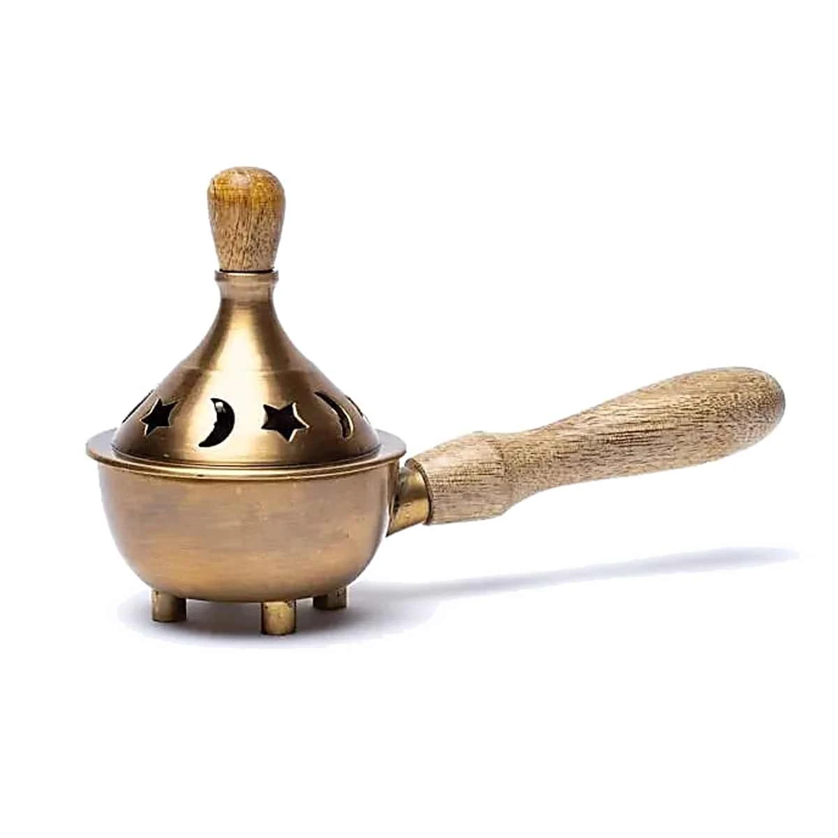 Brûle Encens à Charbon En Laiton Et Bois De Manguier – Image 3