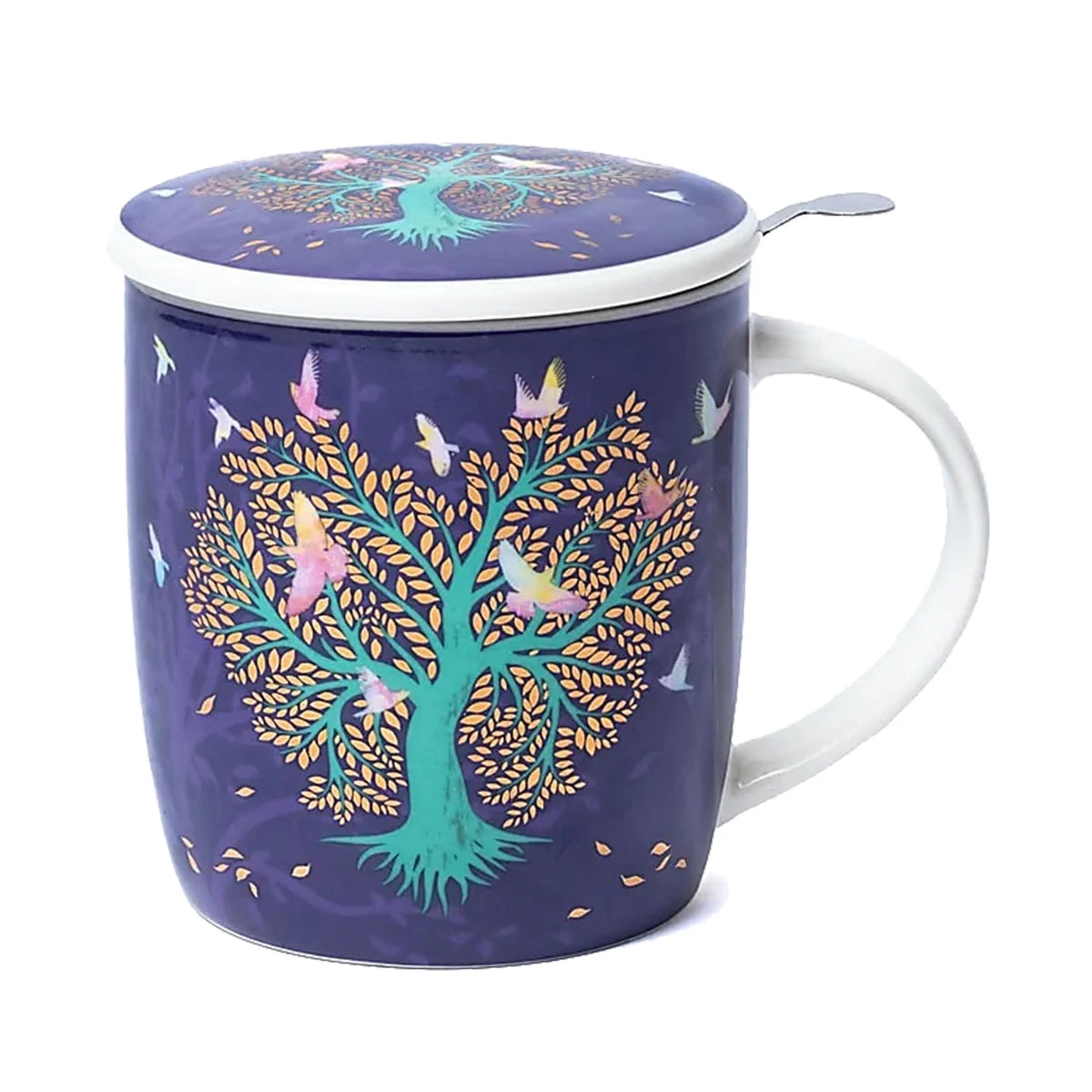 Tisanière En Porcelaine Violette Avec Infuseur - Lovebirds – Image 4