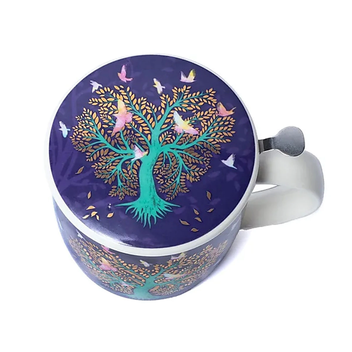 Tisanière En Porcelaine Violette Avec Infuseur - Lovebirds – Image 2