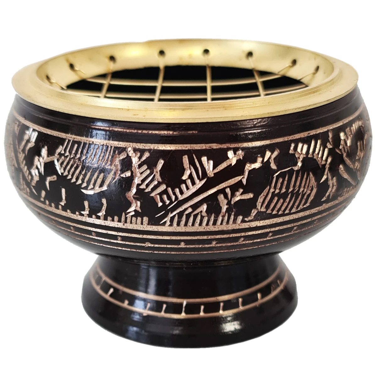 Brûle Encens à Charbon En Laiton - Marron – Image 2