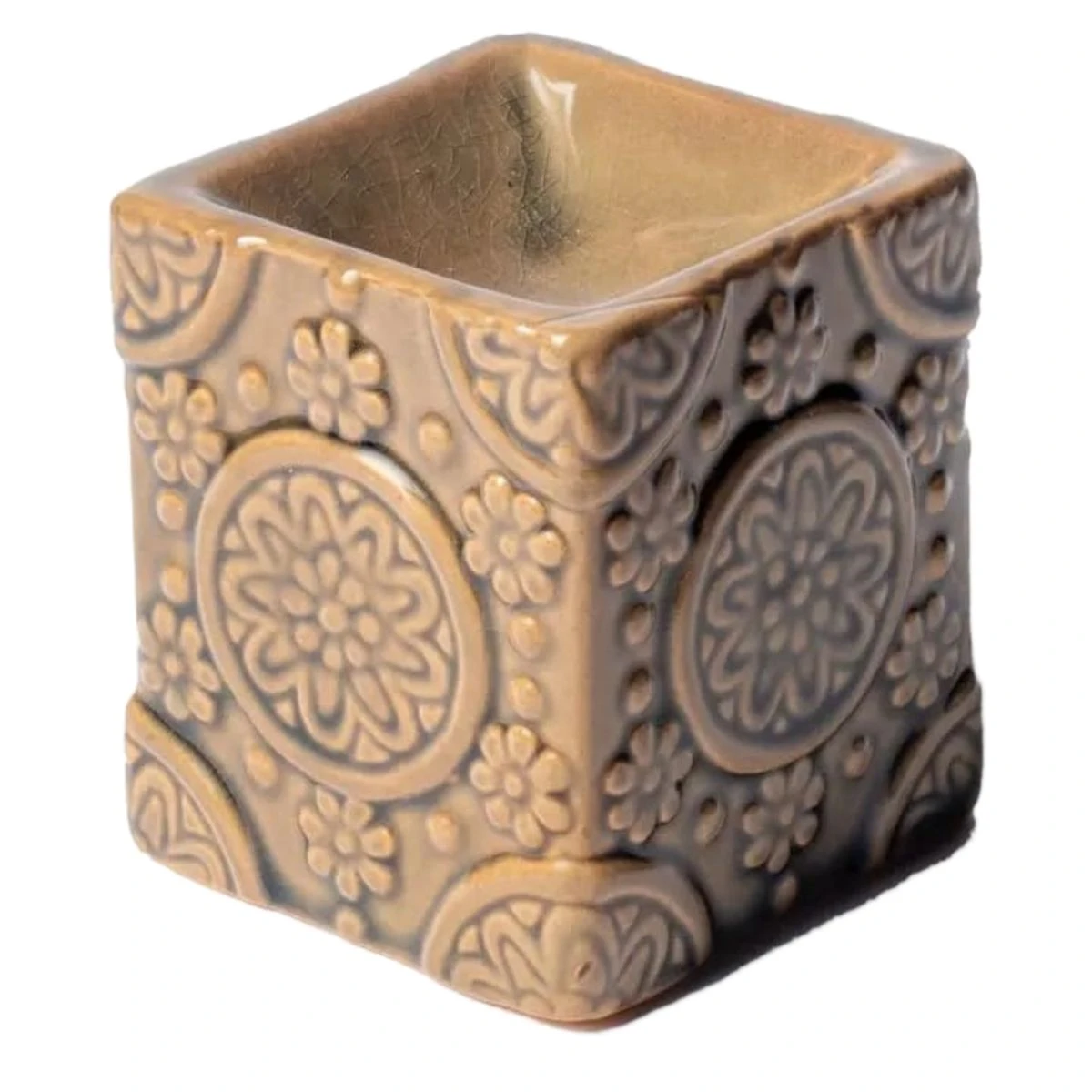 Brûleur Cire à Fondre Aromatique Marron - Fleurs – Image 2