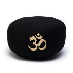 Coussin De Méditation Symbole Om Or Brodé - Coton BIO
