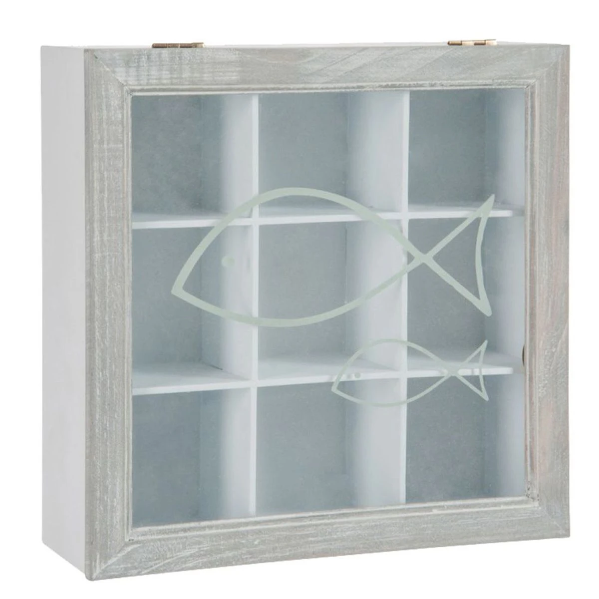 Boite La Mer Poisson En Bois Compartimentée