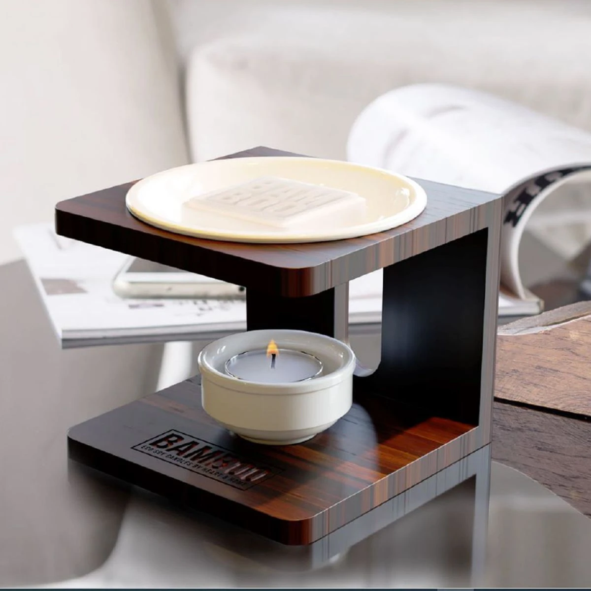 Un Galet De Cire Heart And Home Bois De Cèdre - Musc Blanc – Image 3